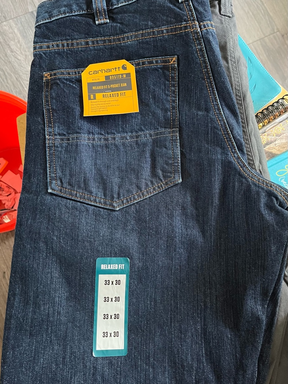 Carhartt Men's Relaxed Fit Indigo Blue Denim Jeans